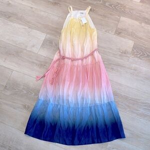 NWT Ecru Sunrise Watercolor Pfieffer Linen Dress 6